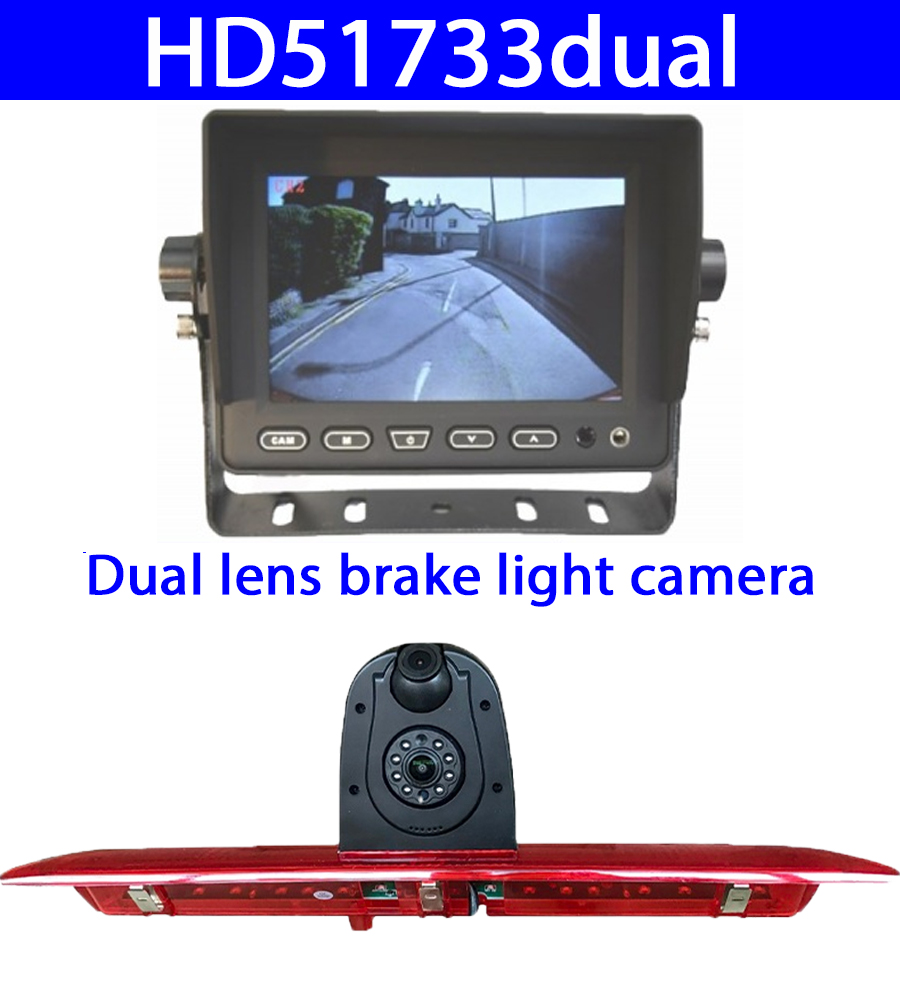 5 inch stand on dash monitor and dual lens Ford Transit Brake Light Reversing Camera